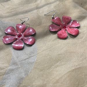 Pink Floral Earrings